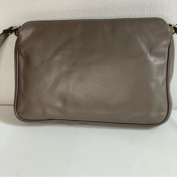 ETIENNE AIGNER Vintage Leather Bag Zipper Greige Taupe Minimalist - Picture 11 of 16